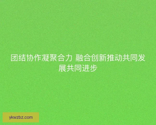 团结协作凝聚合力 融合创新推动共同发展共同进步